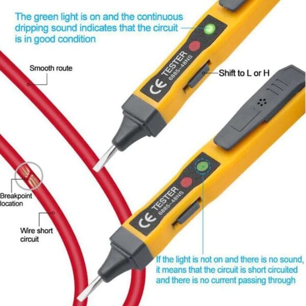 Smart Non-contact Voltage Tester Pen AC/DC Voltage Detector Circuit Tester Pencil Electric Indicator With Alarm Buzzer AC Wire