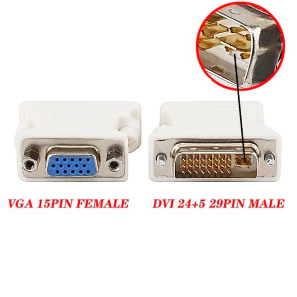 DVI to VGA Adapter-DVI (24+5) to VGA Adapter Converter DVI 24+5 Pin Male to VGA Female 1080P Converter Adapter for HDTV Monitor Computer PC Laptop dvi to vga cable 1080p