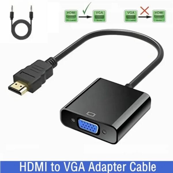 HDMI To VGA Converter Adapter (VGA to HDMI not Support)