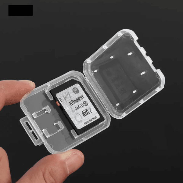 2pcs Sdcard case Transparent Standard SD SDHC microsd case box TF Protector Holder White Box Carry Storage Wholesale SD Case