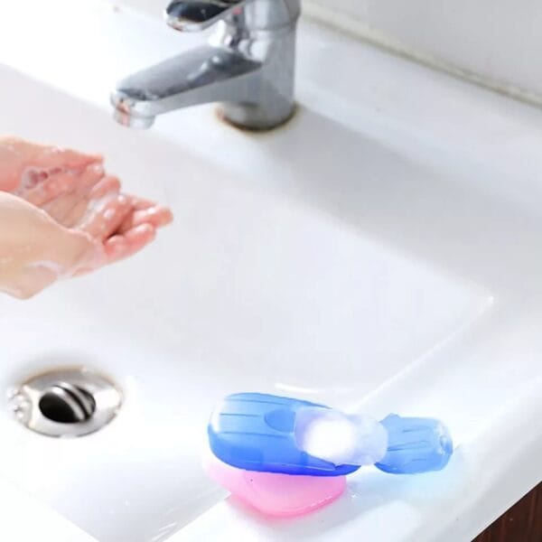20pcs/1box Portable Outdoor Travel Soap Paper Washing Hand Bath Clean Scented Slice Sheets Disposable Boxes Soap Mini Paper Soap