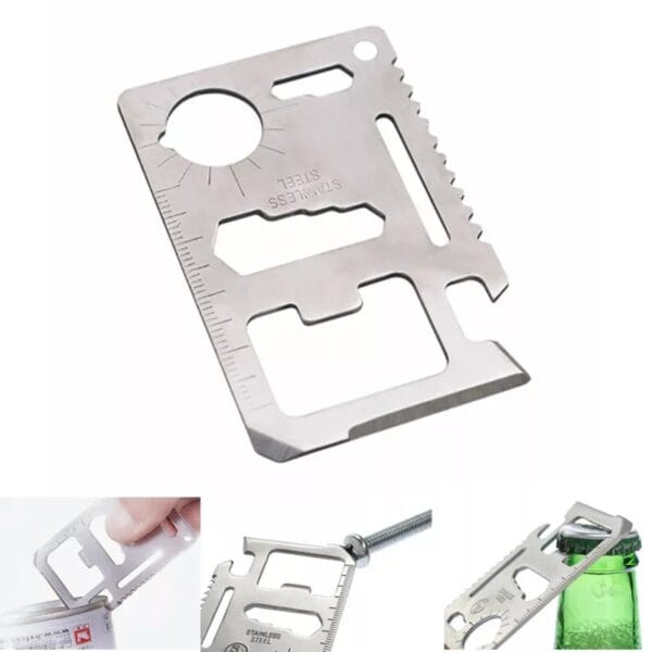 Multipurpose Tool 11 in 1 Survival Tool Outdoor Survival Knife Outdoor Camping Mini Multifunction Card Knife Pocket