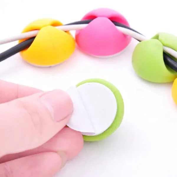 Cable Organizer 1 Hole Protector Winder Desktop Wire Management Clips Holder For Earphone Headphone Ethernet Charger