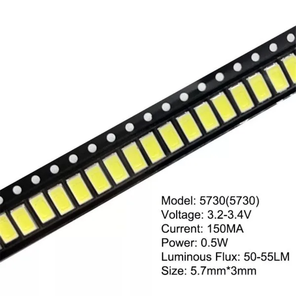 10pcs 5730 SMD LED CW-WW 5630 white Warm white 5.7*3.0mm 40-60lm 150ma 5730 diode 0.5W